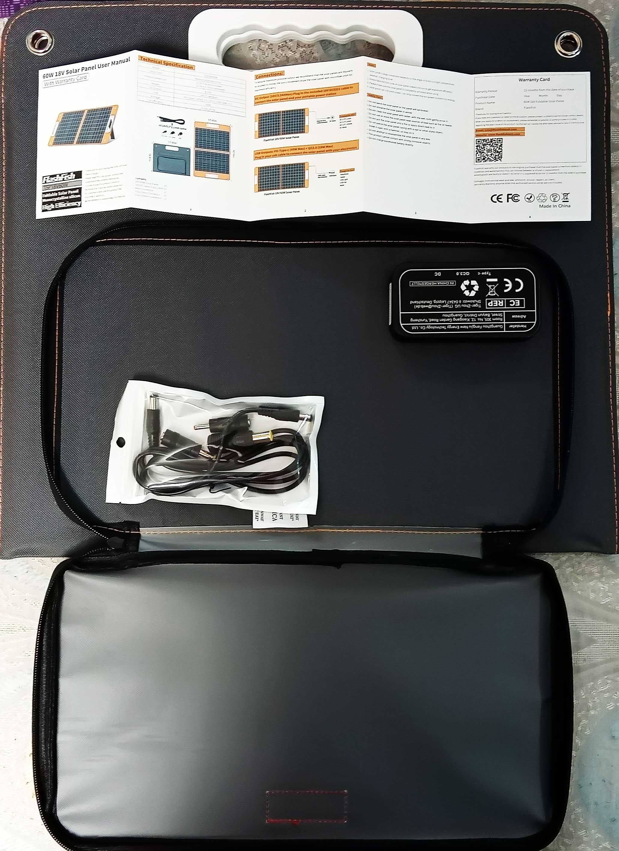 Портативная солнечная панель FlashFish TSP18V60W