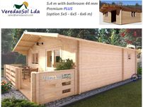 Casa madeira 5x4 m Sala c.d. banho - Área coberta 27m² em 5 variações