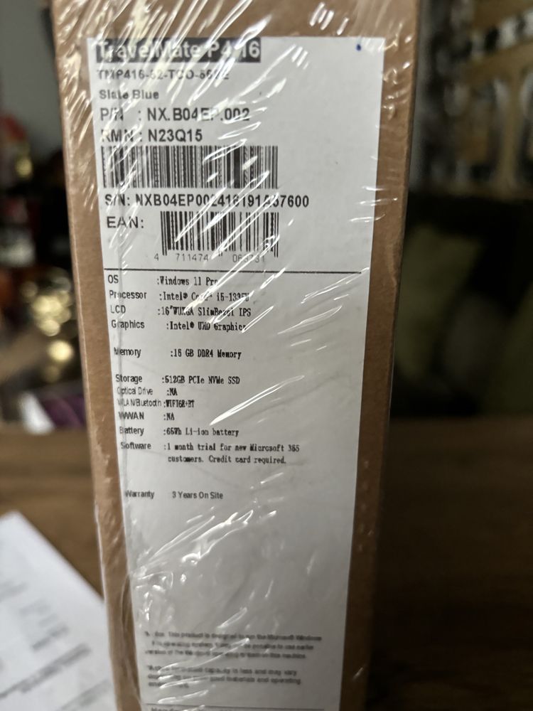 Zalaminowany Acer TravelMate P4 16 TMP416-52 GW22MC/i5/SSD512!