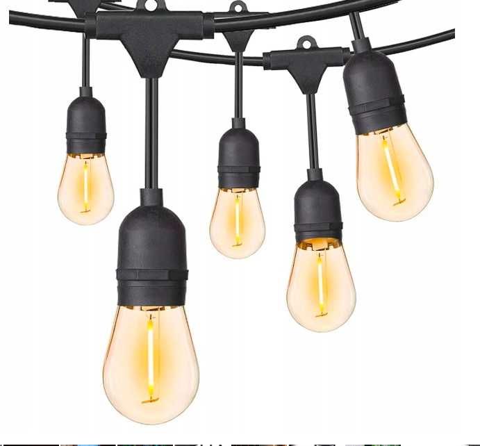 Girlanda Ogrodowa Świetlna LED 20M 20x Żarówka – Lampki Zewnętrzne