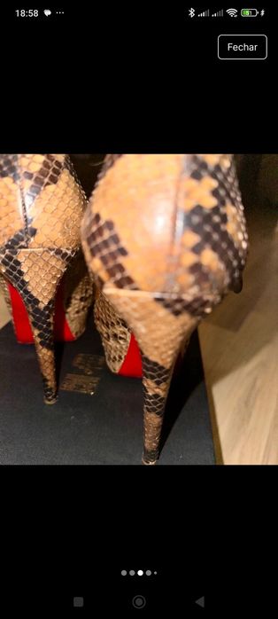 Sapatos Christian Louboutin LADY PEEP 140 PYTHON