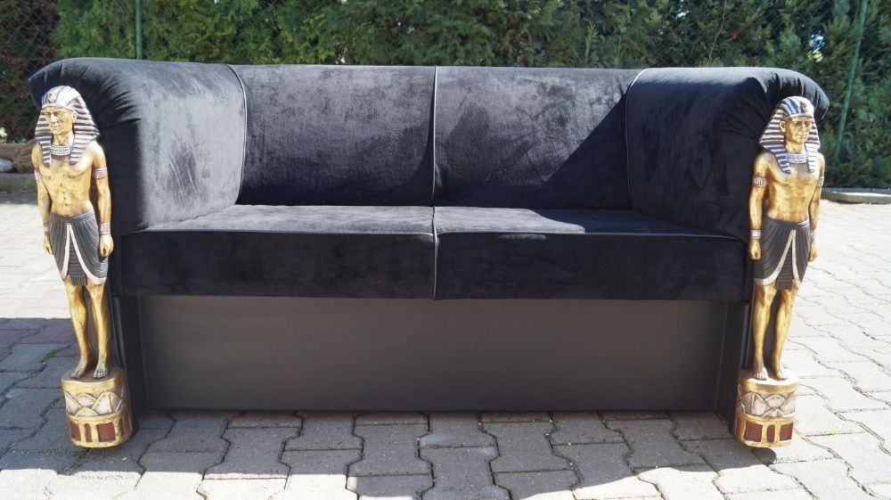 Sofa Egipska -Rarytas. Płaskorzeźby ręczne malowane.