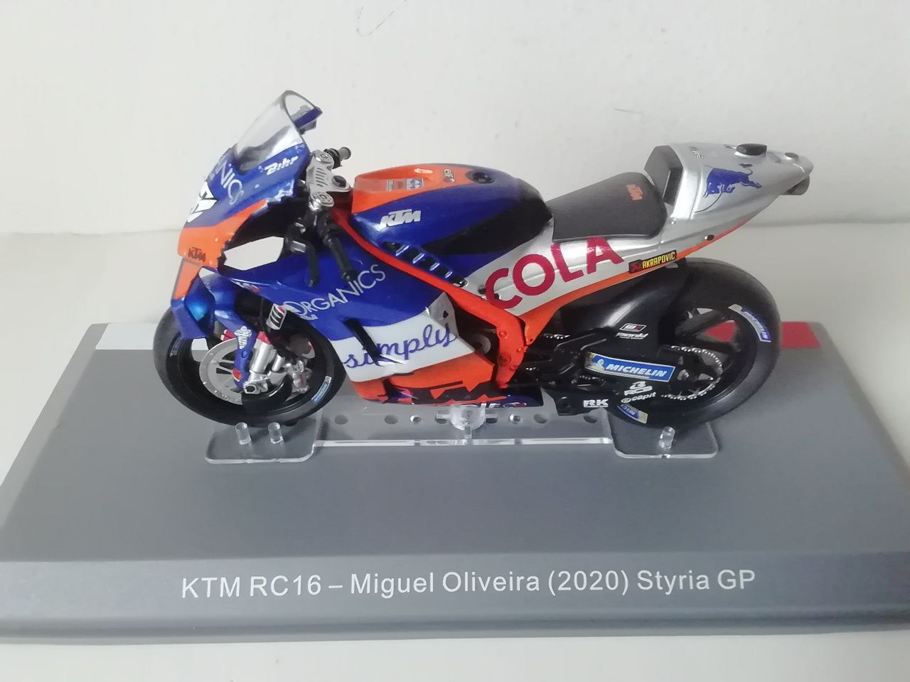 Miniatura da Moto Miguel Oliveira KTM MotoGP 2020 e 2021 1/18