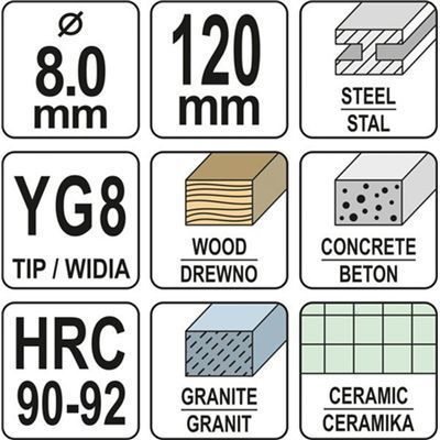 Wiertło Uniwersalne 8X120Mm Yato