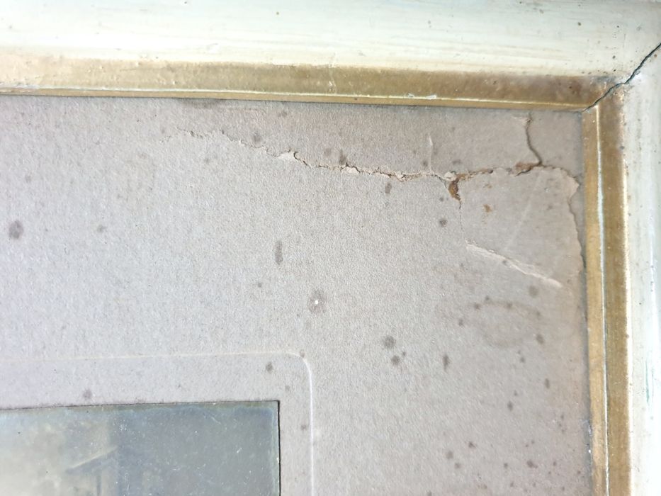 Grande antiga fotografia "Senhores com barbas" emoldurada