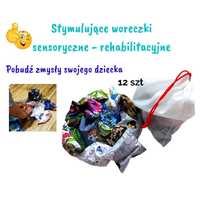 Woreczki sensoryczne motoryczne rehabilitacyjne - 12 szt