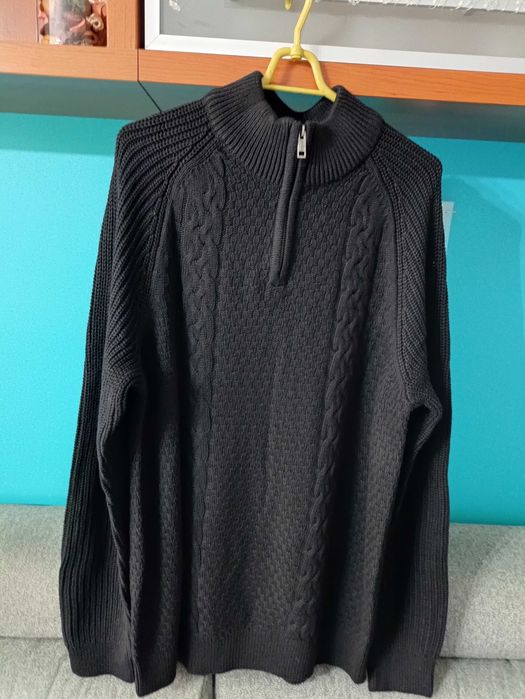 Męski sweter ze stójką xl/XXL zapinany Bonprix półgolf 56/58