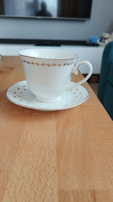 Komplet filiżanek Veroni Lucas 6+6 zestaw kawowy