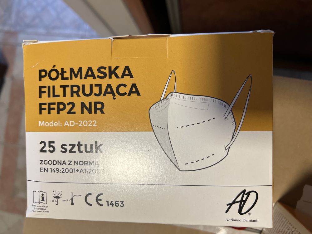 Maseczki ochronne FFP2, 1425szt (57opx25szt)