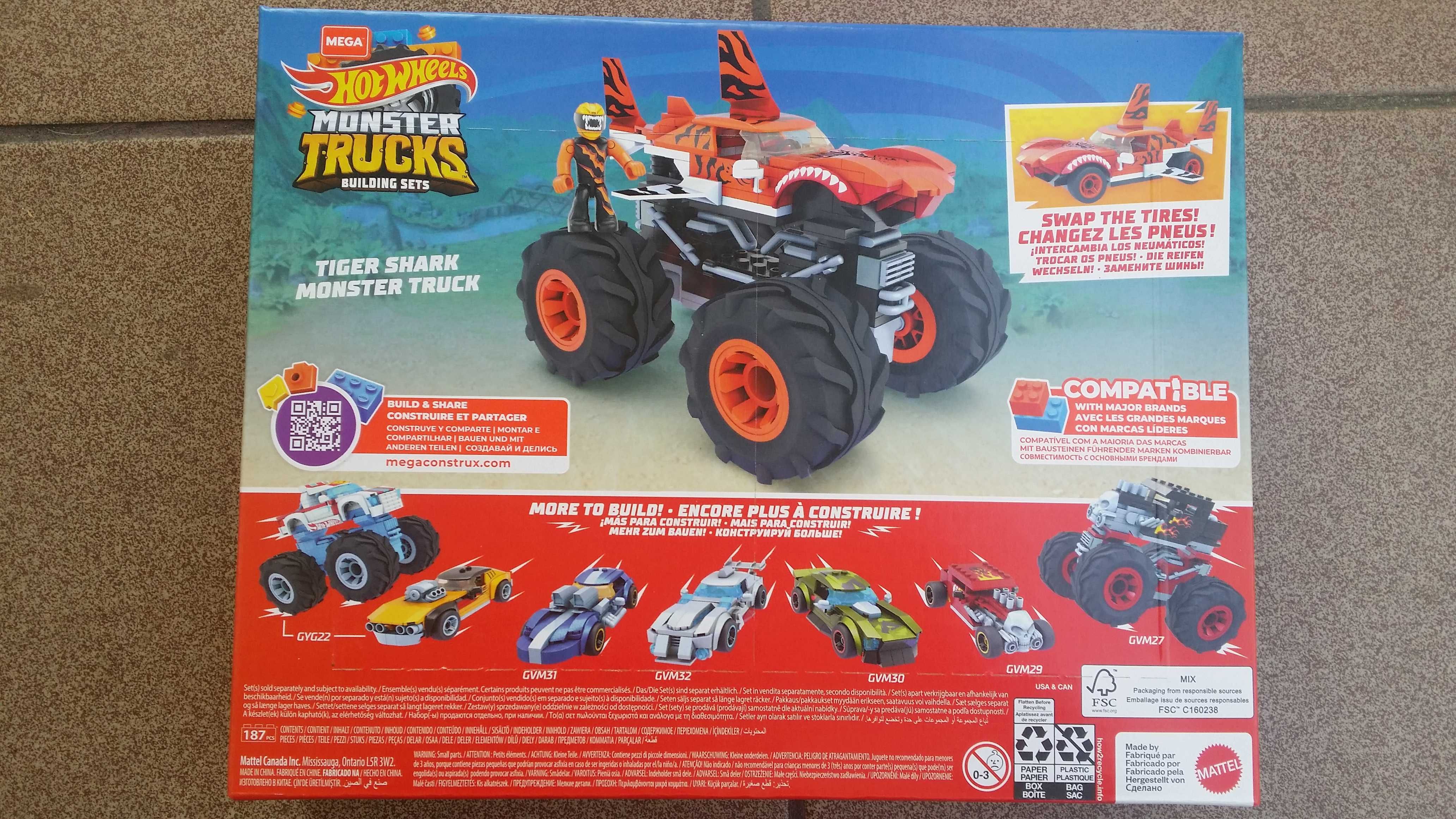 Hot Wheels MEGA Tiger Shark Monster Truck Construction