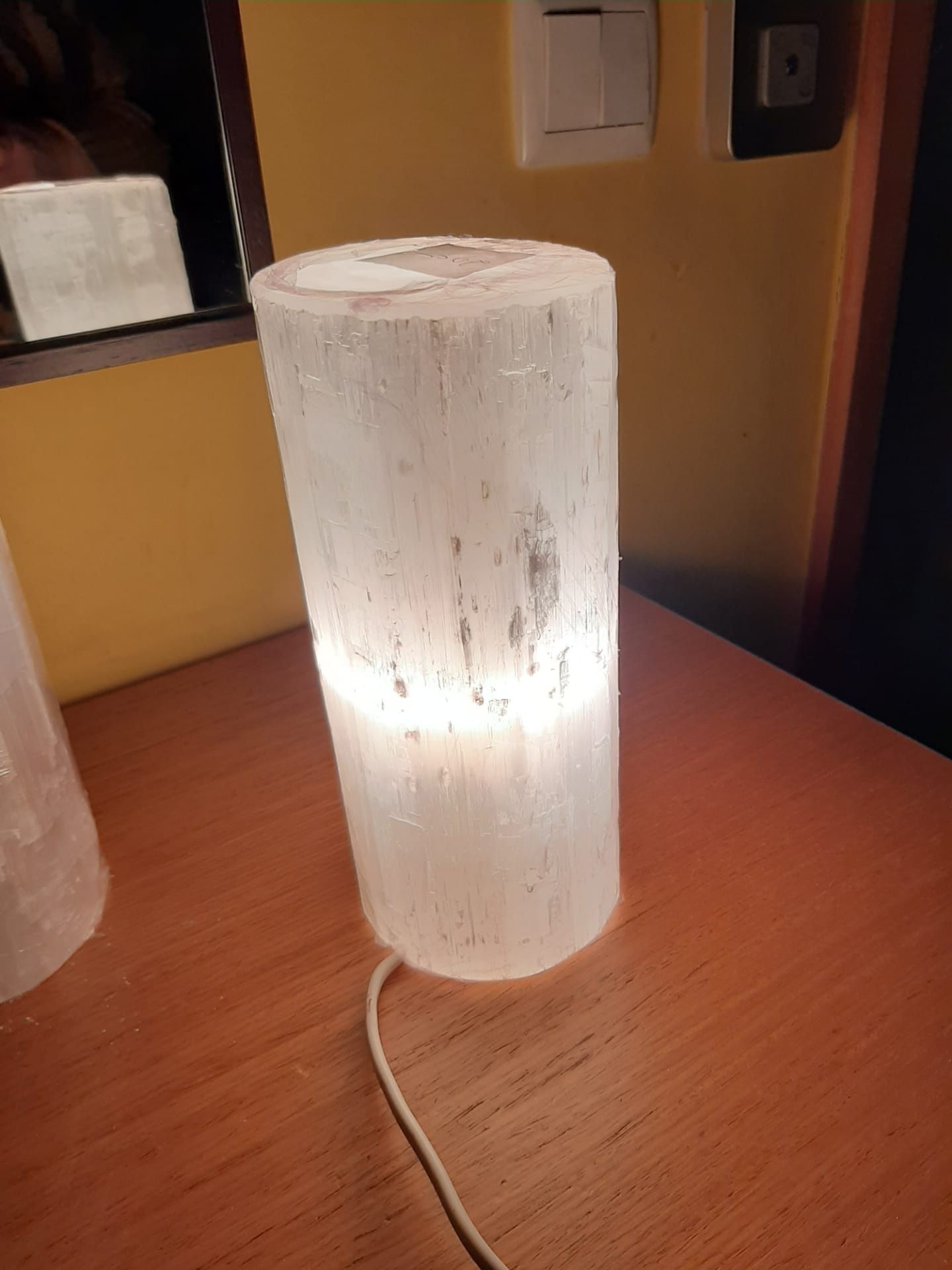 Candeeiro cilíndrico Selenite 20cm