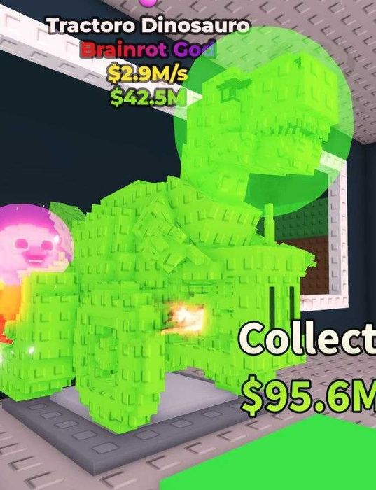 Tractoroto Dinosauro Rainbow and bubl-gum in steal brainrot