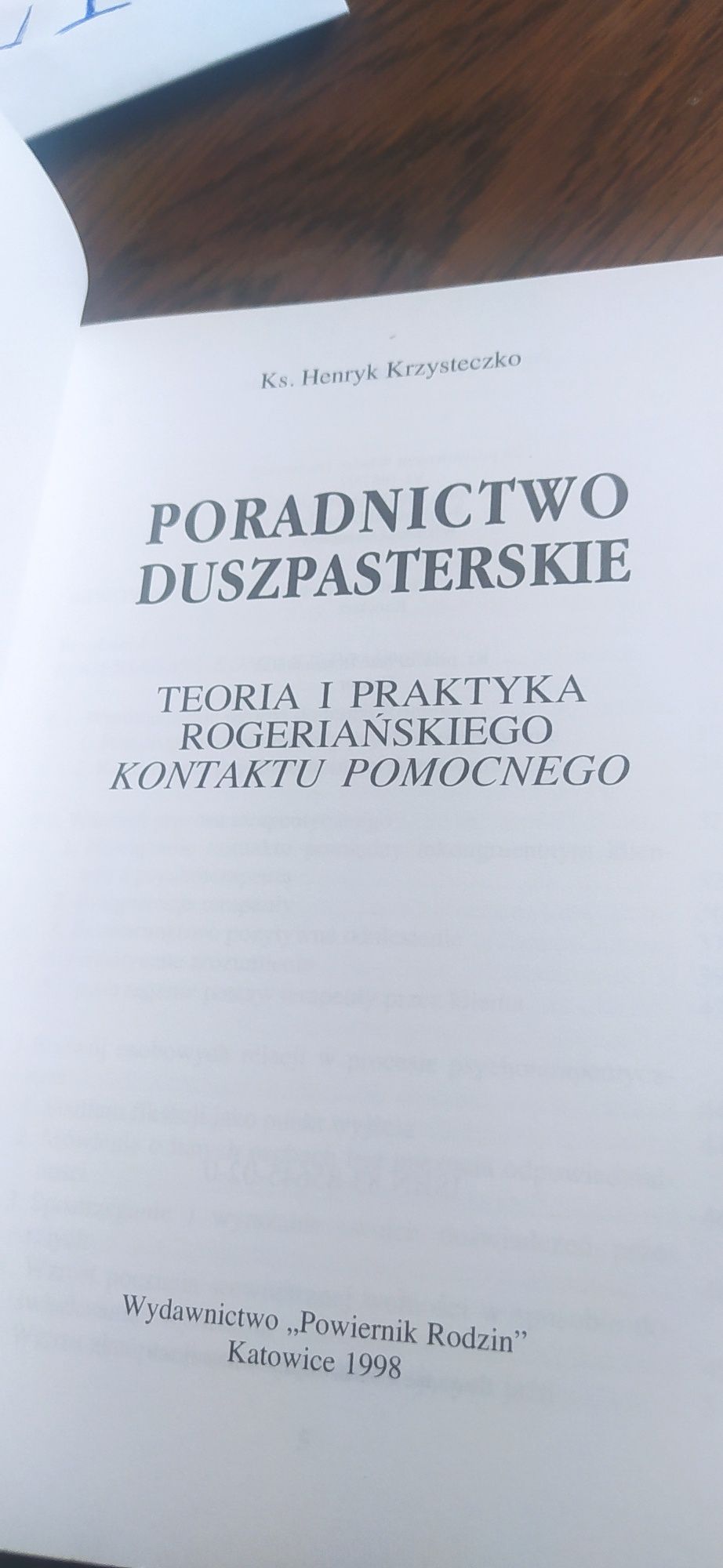 Poradnictwo duszpasterskie ks. Henryk Krzysteczko