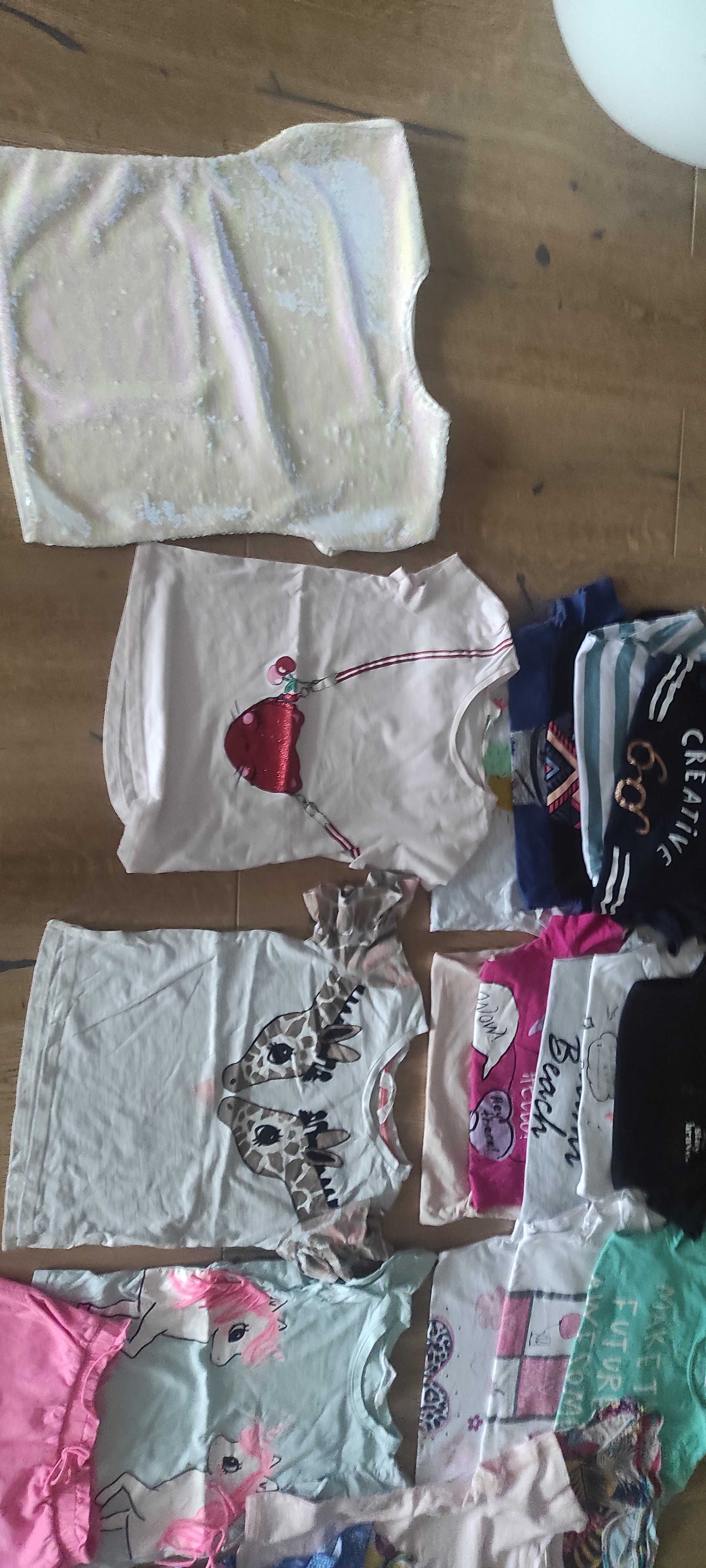 Zestaw 22 sztuk koszulek na lato rozmiar 122/128 H&M Zara i inne