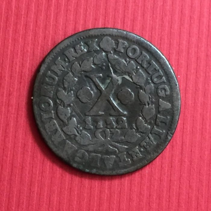 moeda 10 (X) réis 1732 - D. João V - (1706 : 1750)-cobre
