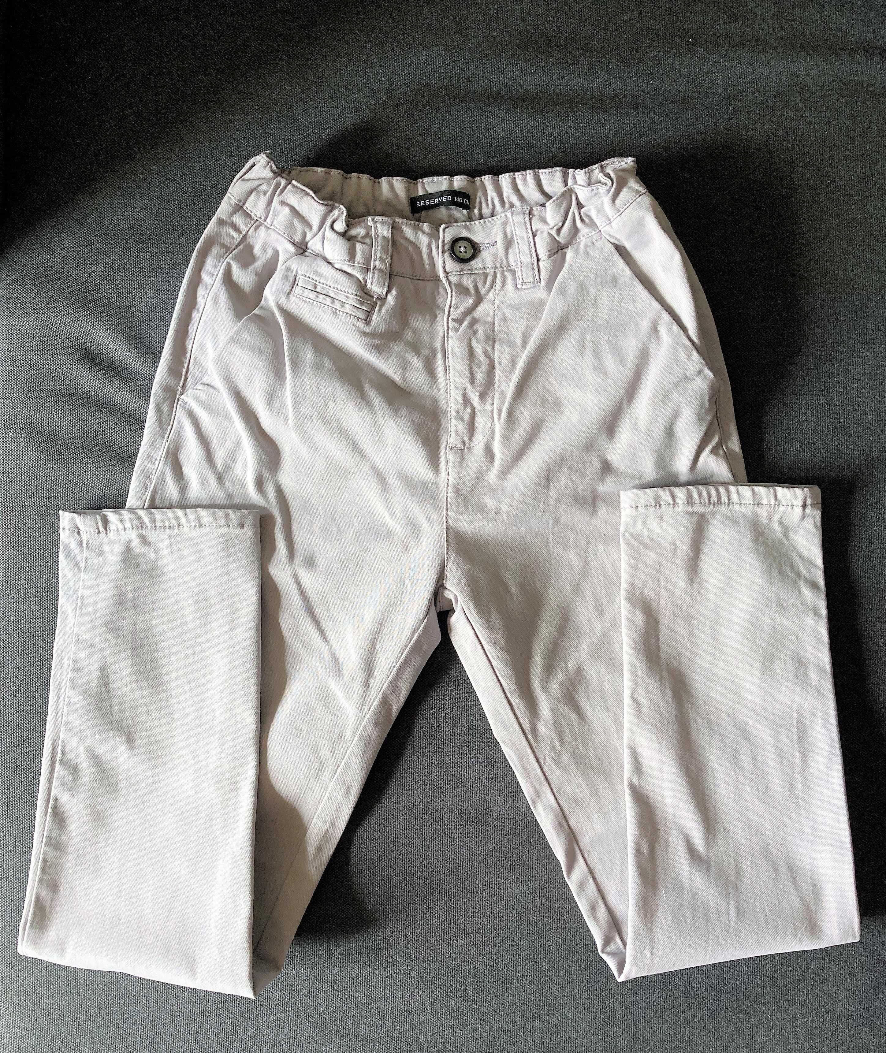Reserved spodnie chłopięce 146 cm, jasnoszare, stan db