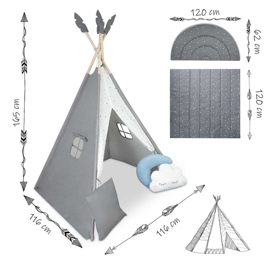 Namiot tipi dla dzieci NK-406 Nukido - szary