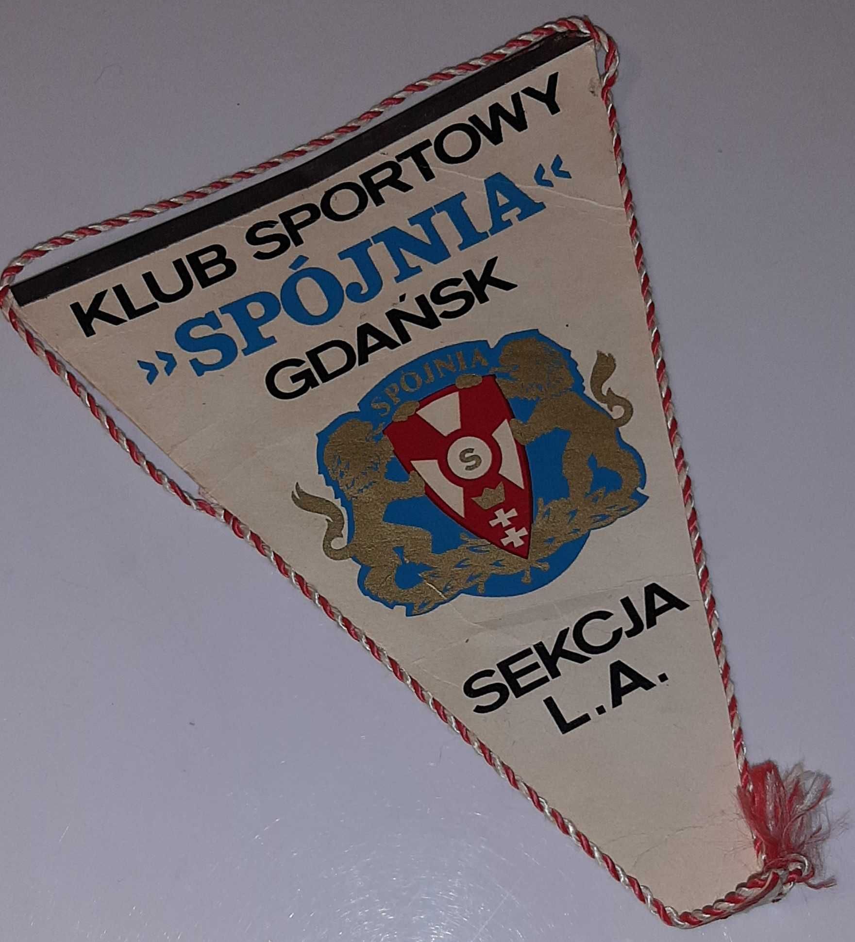 Proporczyk KS Spójnia Gdańsk Sekcja L.A. Polska flaga