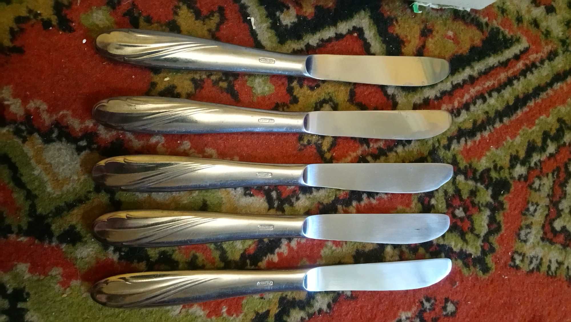 Набор ножей вилок СССР чайные ложки нержавейка мельхиор