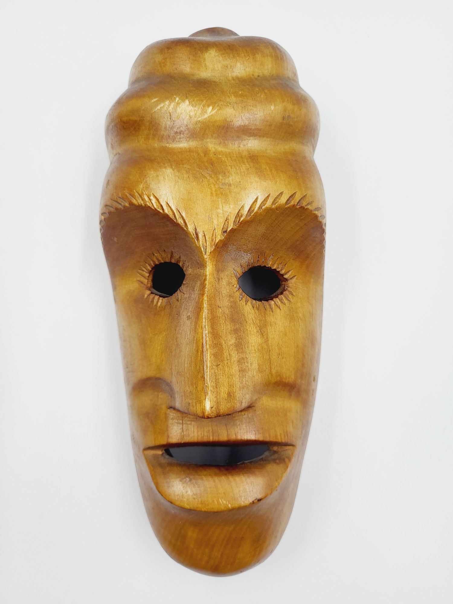 Duża drewniana wypukła maska