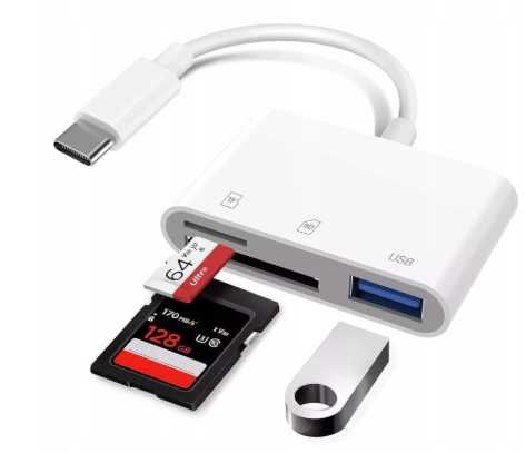 Czytnik kart 2W1 do USB-C adapter przejściówka MICRO SD/TF 256GB