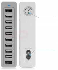 Ładowarka sieciowa 10 portów USB