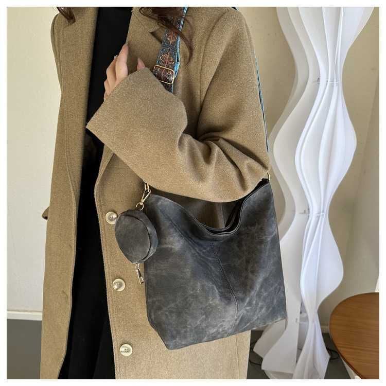 Женская сумка-тоут через плечо с широким ремнем квадратная сумка