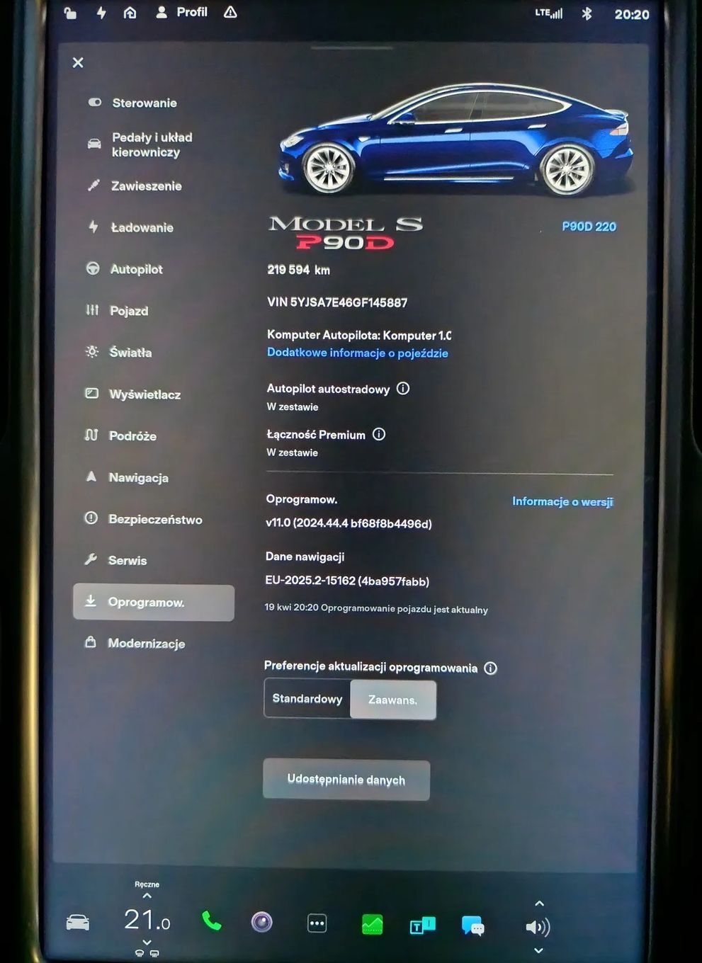 Tesla Model S P90DL+ 772KM 7-osobowa DARMOWE Ładowanie FREE SC01 BEZwypadkowy
