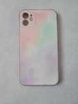 Pastelowe tęczowe etui ramka silikonowe iPhone 11 fiolet róż turkus