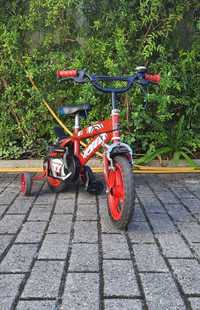 Bicicleta com rodinhas vermelha para criança (idade 3/6anos)