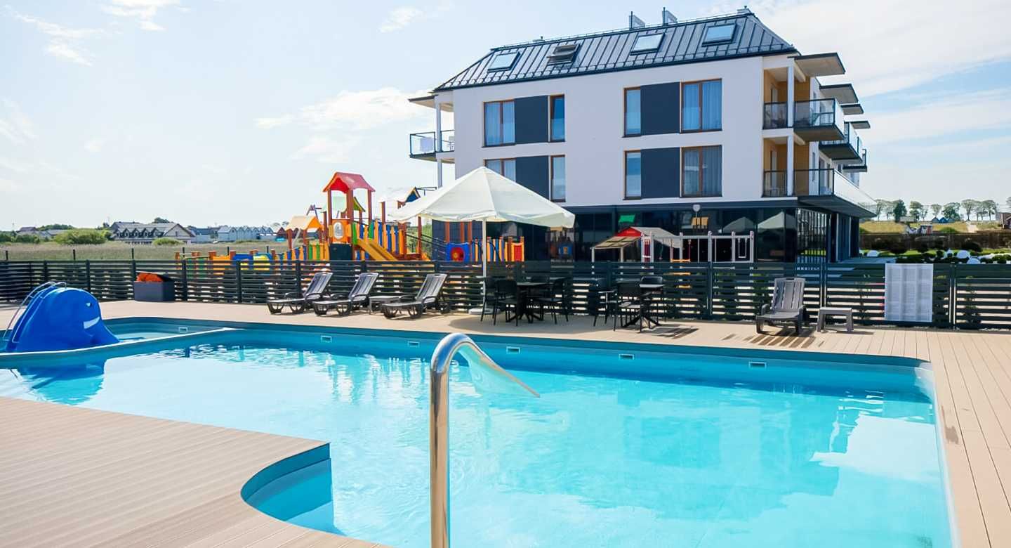 Apartament 47m2 w budynku z basenem wewn., zewn. i sauną. Sarbinowo