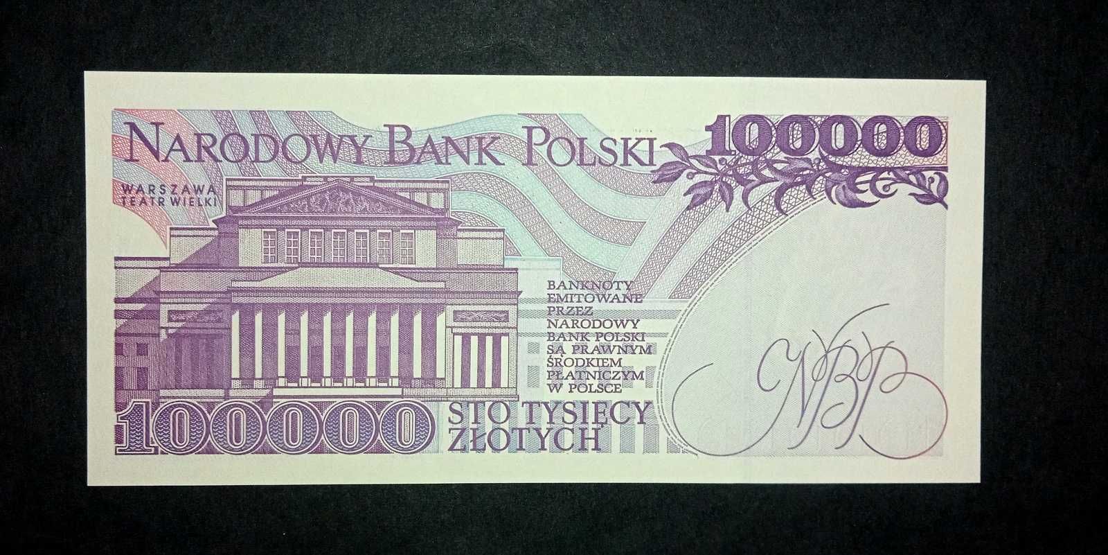 Banknot PRL 100.000 zł UNC  1993  seria AE