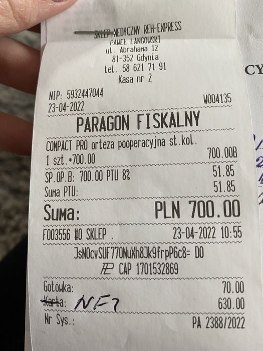 Orteza stawu kolanowego