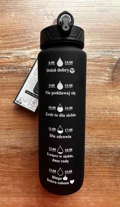 Bidon motywacyjny 1 litr czarny #1