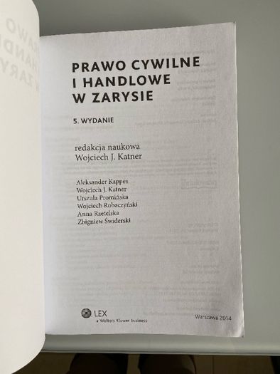 prawo cywilne i handlowe w zarysie Katner 5 wydanie LEX 2014