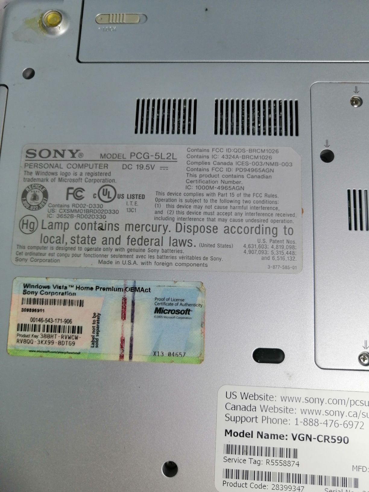 Ноутбук Sony vaio vgn cr590