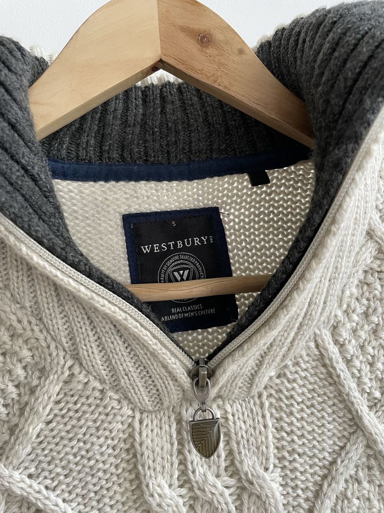 Męski elegancki sweter z zamkiem Westbury S M