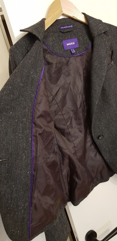 Mexx Amsterdam Marynarka, szara, z wełną