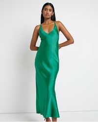 Нова зелена Атласна сукня-комбінація міді River Island