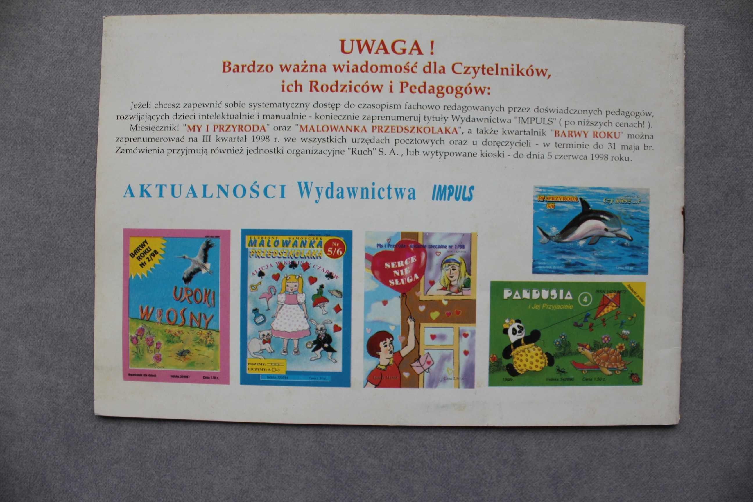 Pierwsza Komunia Wydanie Barwy Roku Zadania i rebusy Wyd. Impuls 1998