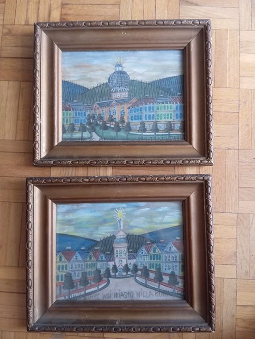 Dwa obrazy w ramie Nikifor