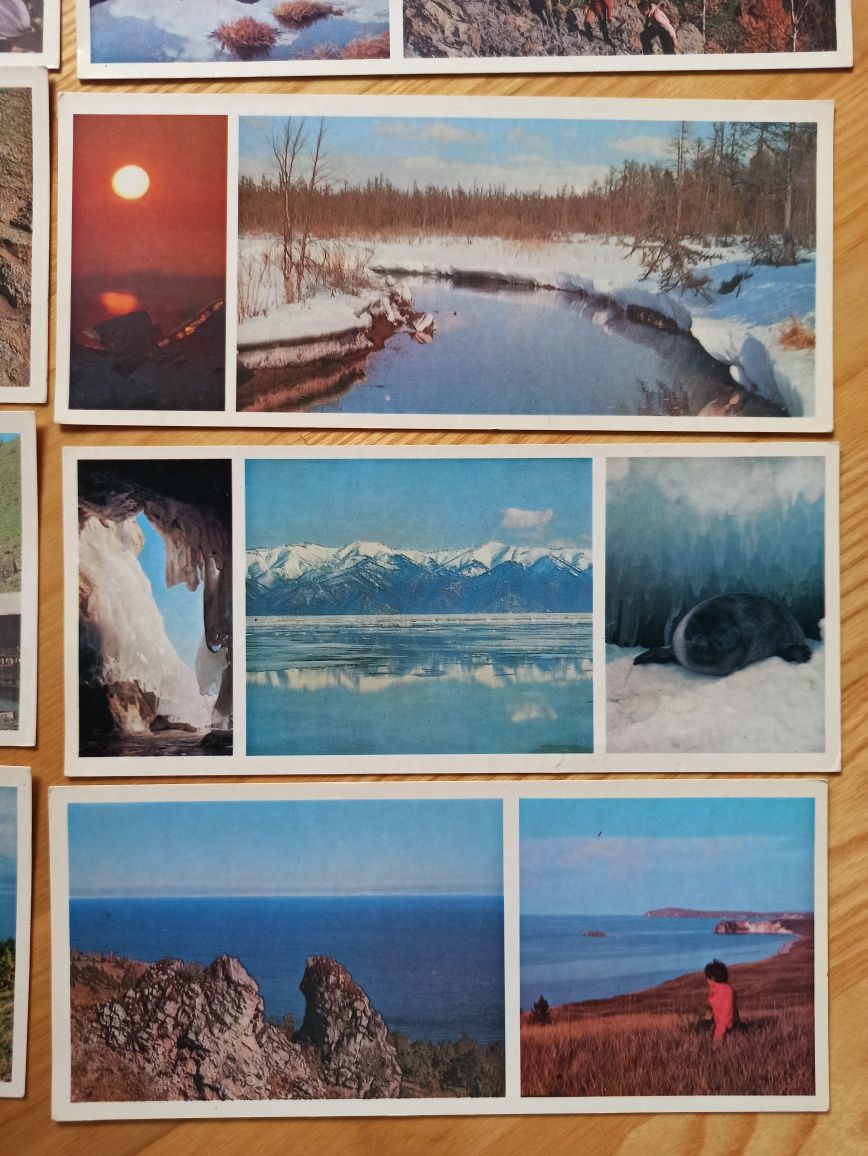 Kolekcja panoramicznych pocztówek przyrodniczych ZSRR Moskwa 1978 PRL