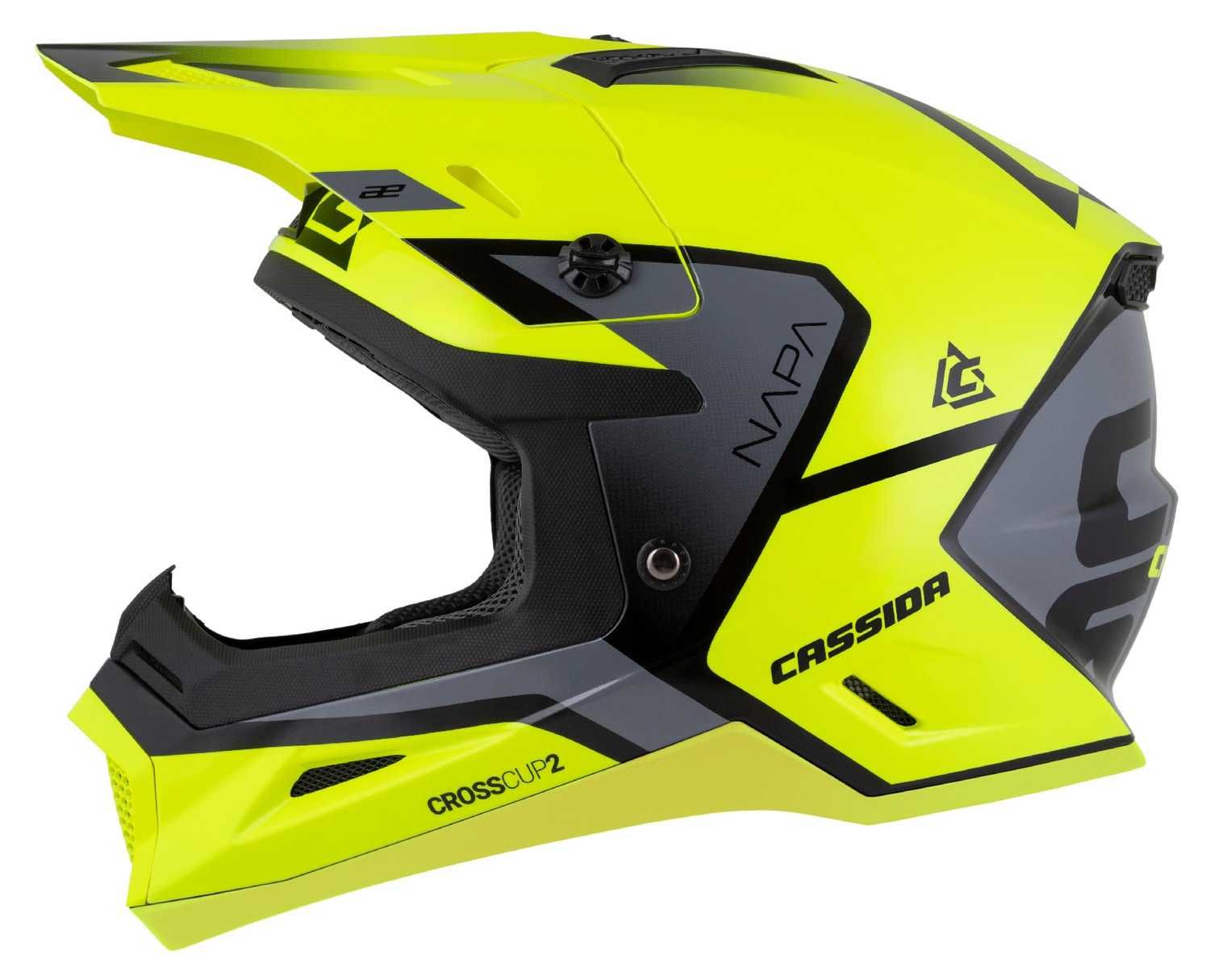 Kask Motocyklowy CASSIDA CROSS CUP2 Pod interkom XS-XXL +KOMINIARKA
