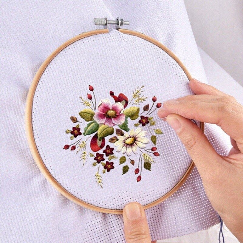 TAMBOREK bambusowy drewniany obręcz do haftu 20CM