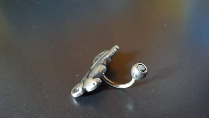 Женский байкерский комплект серебро серьги и пирсинг