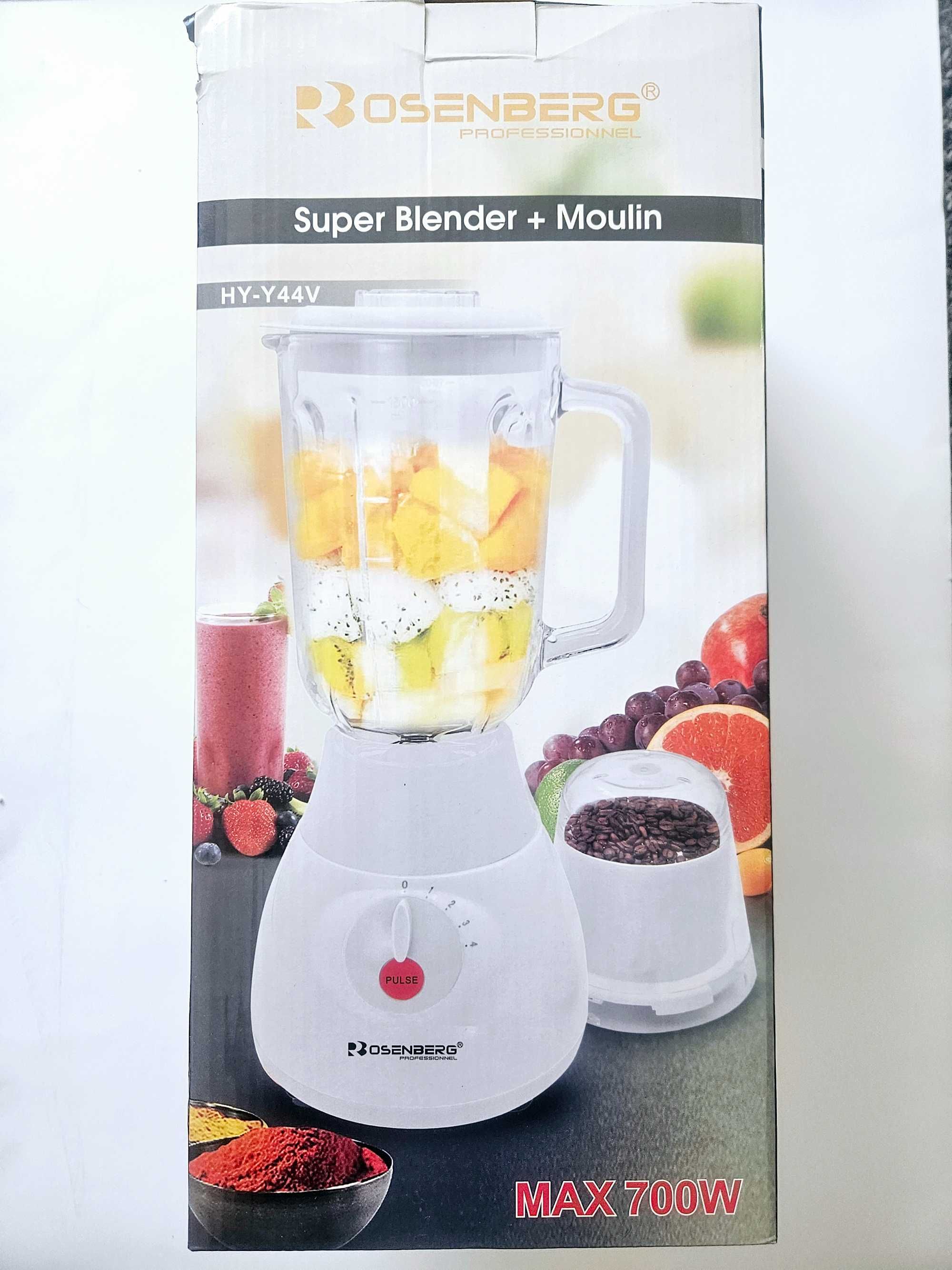 Blender Kielichowy Rosenberg, Młynek do Kawy 700 W Biały