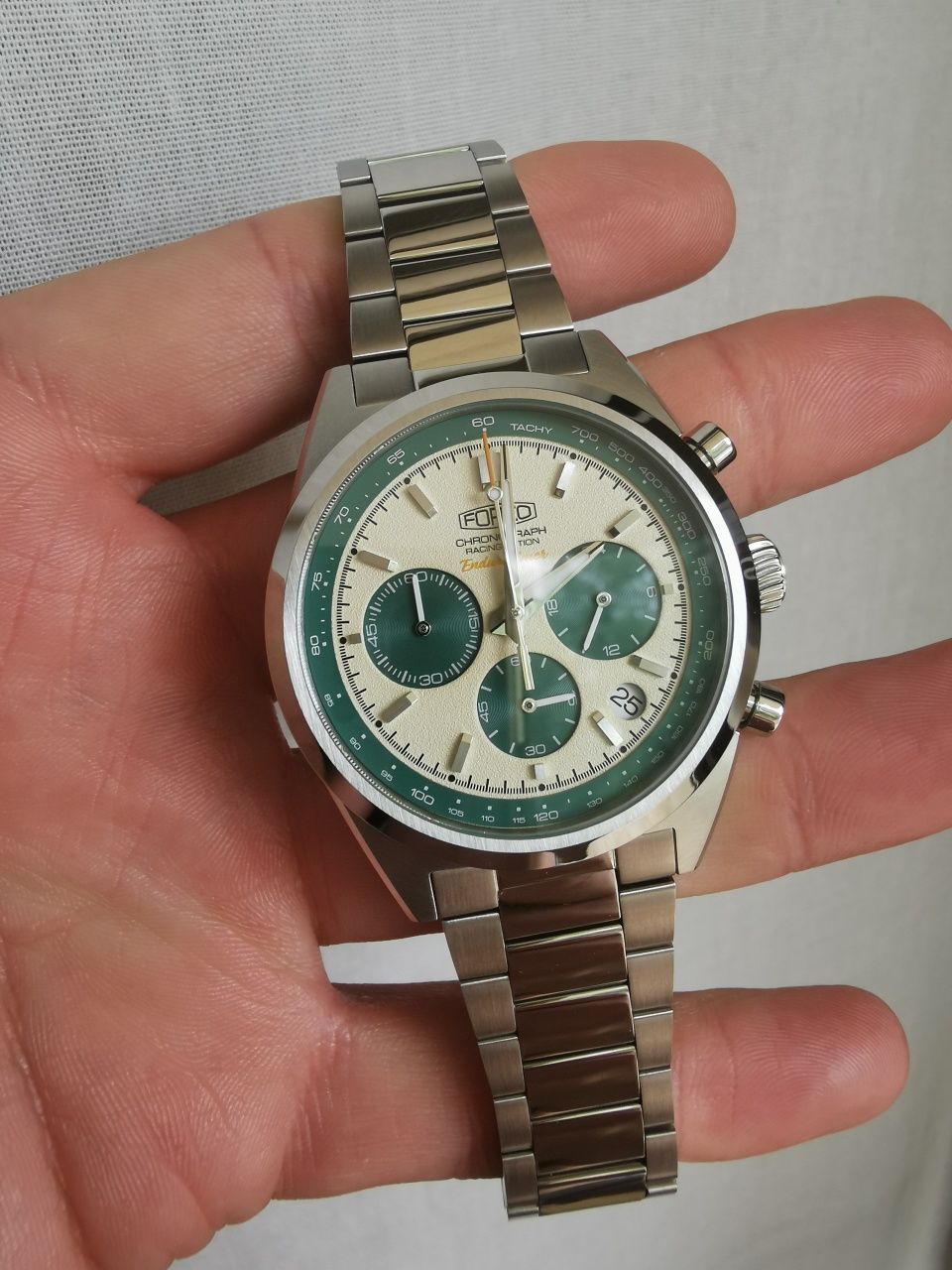 Zegarek Forzo EnduraTimer Chronograph Cream Green 40 mm nowy!