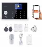 BEZPRZEWODOWY zestaw alarmowy z LCD 2.4" GSM WiFi Tuya smart po polsku