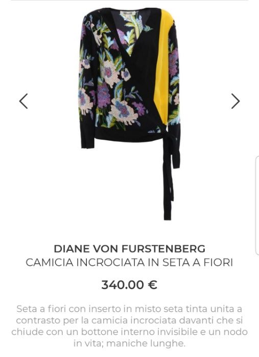 Diane von Furstenberg роскошная шелковая блузка блуза