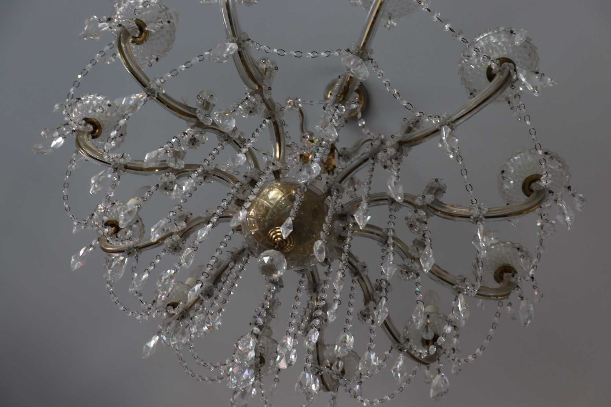 1 Lustre Clássico, Pendentes Estilo Cristal – 8 Braços